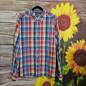 Nautica long sleeve shirt men's XXL plaid multicolored pre-owned